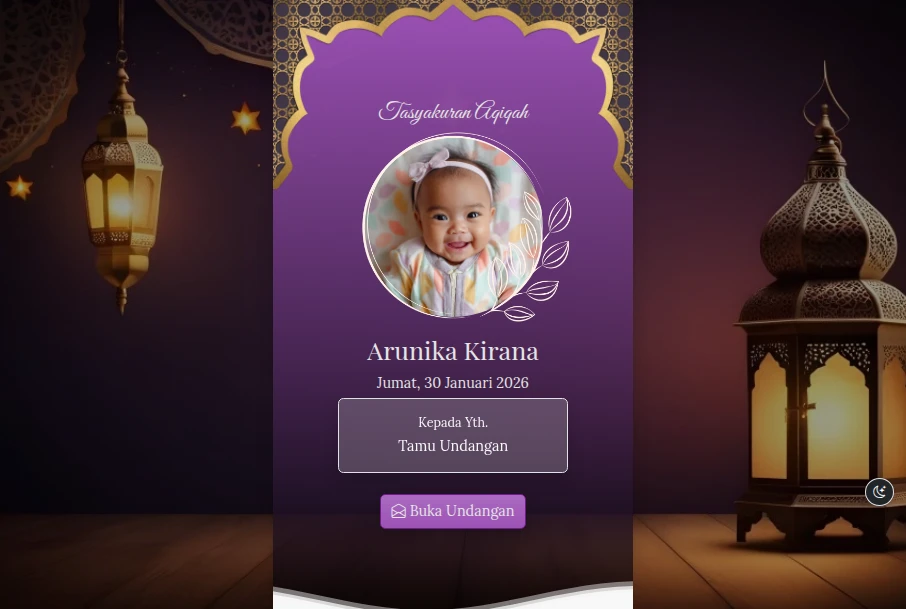 Tema Aqiqah Purple Plum Lantern