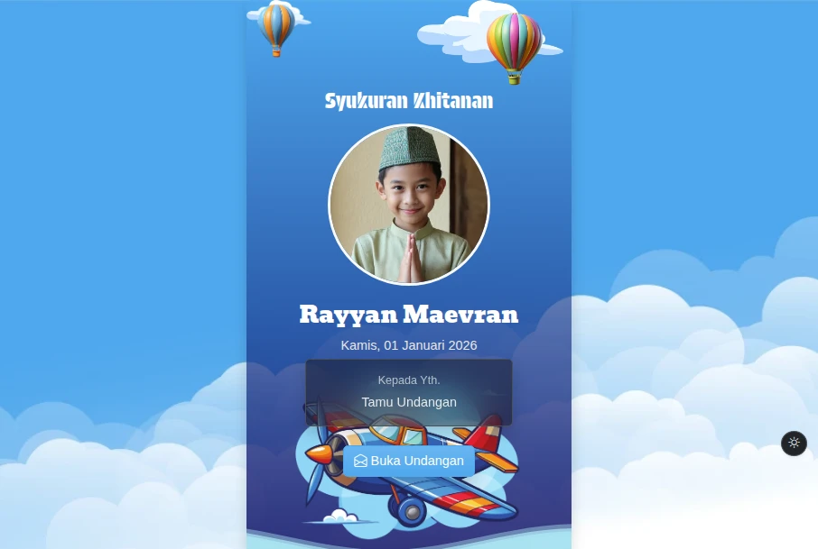 Tema Khitanan Langit Biru - dark Mode